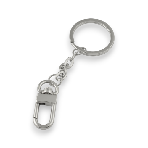 Flat key ring with snap hook (Chrome)
