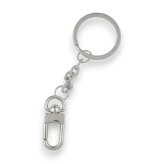 Flat key ring with snap hook (Chrome)