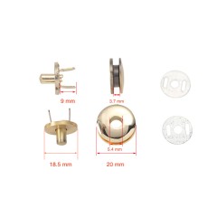 Magnetic snap Wuta 20mm (round, eyelet)